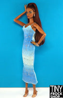 12" Fashion Doll Blue Ombre Glitter Dress - Tiny Frock Shop