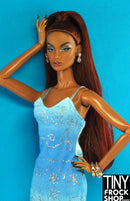 12" Fashion Doll Blue Ombre Glitter Dress - Tiny Frock Shop