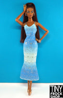12" Fashion Doll Blue Ombre Glitter Dress - Tiny Frock Shop