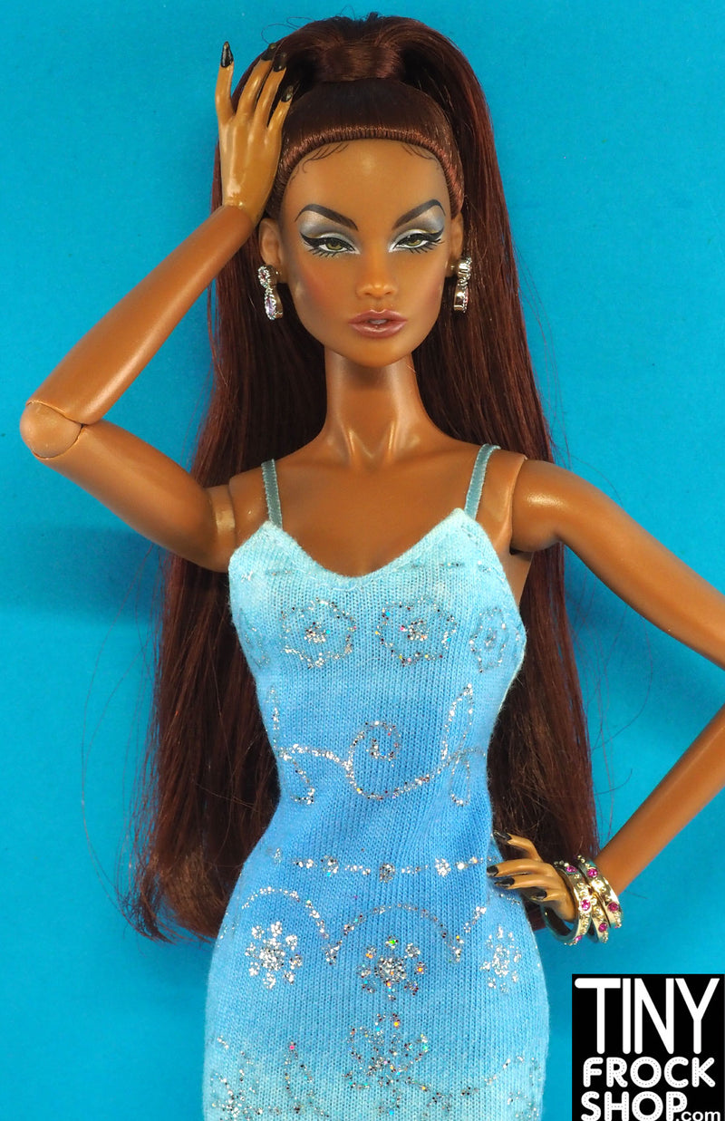 Tiny Frock Shop 12" Fashion Doll Blue Ombre Glitter Dress