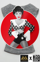 12" Fashion Doll Bowler Hat Tee by Alejandro Mogollo Art