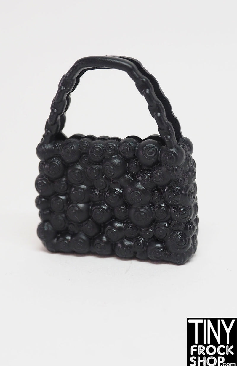 12" Fashion Doll Bubble Black Handbag