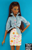 12" Fashion Doll Chambray Tie Front Shirt - Tiny Frock Shop