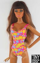 12" Fashion Doll Daisy Multi Colored One Piece Swimsuit - Tiny Frock Shop