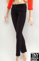 12" Fashion Doll Deep Warm Plum Sparkle Capri Jeans