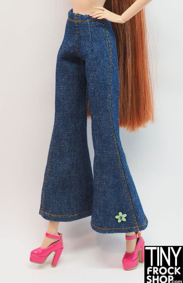 12" Fashion Doll Denim Bellbottom Jeans