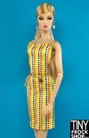 12" Fashion Doll Glitter Dot Slip Dress with B Belt - Tiny Frock Shop
