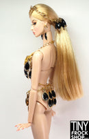 12" Fashion Doll Gold Black Teardrop Metal Jewelry Outfit by Pam Maness