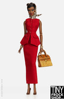12 Inch Fashion Doll - Gone Rouge Outfit by Shantommo - Tiny Frock Shop