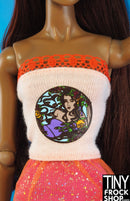 12" Fashion Doll Graphic Lace Trim Tube Top - Tiny Frock Shop