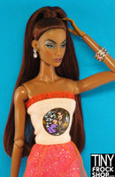 12" Fashion Doll Graphic Lace Trim Tube Top - Tiny Frock Shop
