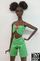 12" Fashion Doll Green Dot Bandeau Top and Short Outfit