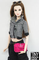 12" Fashion Doll Hot Pink Vinyl Stud Handbag - Tiny Frock Shop