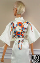 12" Fashion Doll James Bond 007 Octopussy 2010 Graphic White Robe - Tiny Frock Shop