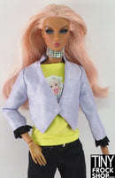 12" Fashion Doll Lilac Faux Dupioni Cropped Jacket