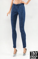 12" Fashion Doll Medium Blue Faux Denim Knit Leggings