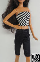 12" Fashion Doll Model Muse Black Satin Long Shorts
