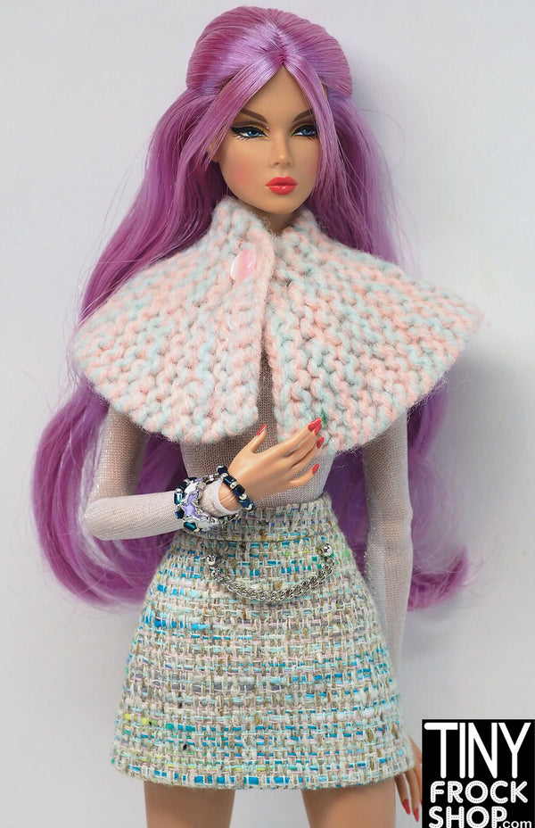 12" Fashion Doll Pastel Knit Capelet