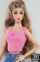 12" Fashion Doll Pink Butterfly Cropped Tank Top - Tiny Frock Shop