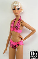 12" Fashion Doll Pink Zebra Bikini