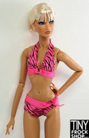 12" Fashion Doll Pink Zebra Bikini