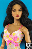 12" Fashion Doll Pink Floral Slip Dress - Tiny Frock Shop