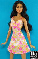 12" Fashion Doll Pink Floral Slip Dress - Tiny Frock Shop