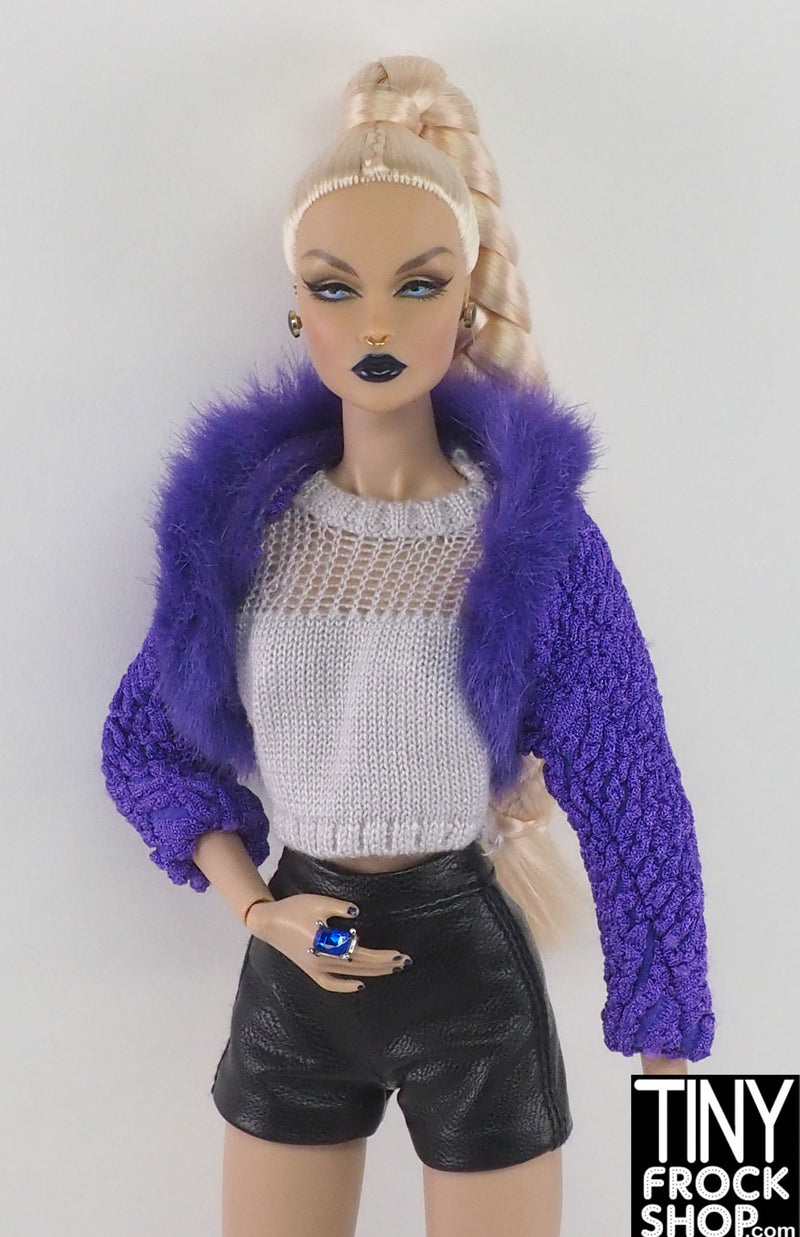 12" Fashion Doll Purple Fur Trimmed Shrug Jacket