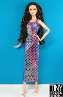 12" Fashion Doll Purple Ombre Foil Doll Dress - Tiny Frock Shop