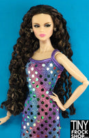 12" Fashion Doll Purple Ombre Foil Doll Dress - Tiny Frock Shop