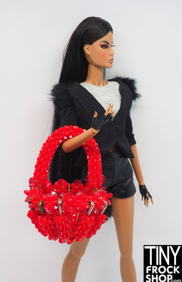 12" Fashion Doll Red Bead Easter Basket