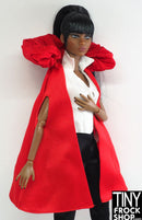 12" Fashion Doll Red Satin Bubble Neck Cape