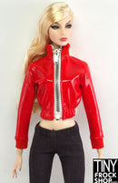 12" Fashion Doll Red Vinyl Zipper Jacket