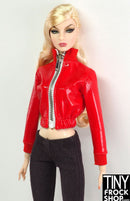 12" Fashion Doll Red Vinyl Zipper Jacket
