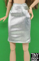 12" Fashion Doll Silver Knit Pencil Skirt - Tiny Frock Shop