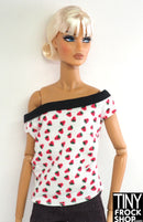 12" Fashion Doll Slouchy Oversized Strawberry Top