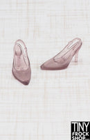 12" Fashion Doll Smokey Mauve Glitter Sling Back Heels