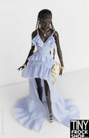 12 Inch Fashion Doll - Soft Cascade Blue Dress by Shantommo - Tiny Frock Shop
