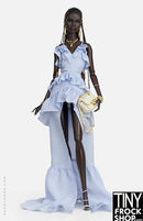12 Inch Fashion Doll - Soft Cascade Blue Dress by Shantommo - Tiny Frock Shop