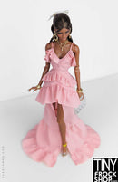 12 Inch Fashion Doll - Soft Cascade Blush Dress by Shantommo - Tiny Frock Shop