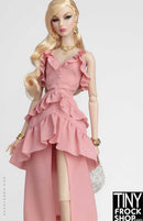12 Inch Fashion Doll - Soft Cascade Blush Dress by Shantommo - Tiny Frock Shop