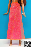 12" Fashion Doll Sparkle Coral and Orange Skirt - Tiny Frock Shop
