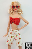 12" Fashion Doll Strawberry Print Long Shorts