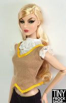 12" Fashion Doll Tan Flouncy Top