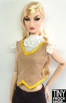 12" Fashion Doll Tan Flouncy Top