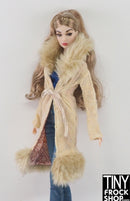 12" Fashion Doll Tan Sparkle Fur Jacket