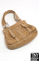 12" Fashion Doll Tan Suede Like Anna Sui Handbag - Tiny Frock Shop
