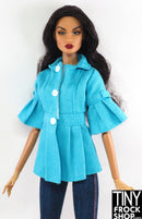 12" Fashion Doll Turquoise Denim Look Faux Jacket Top