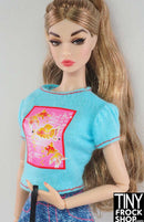 12" Fashion Doll Turquoise Fish Graphic Tee - Tiny Frock Shop