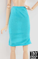 12" Fashion Doll Turquoise Tricot Knit Pencil Skirt - Tiny Frock Shop